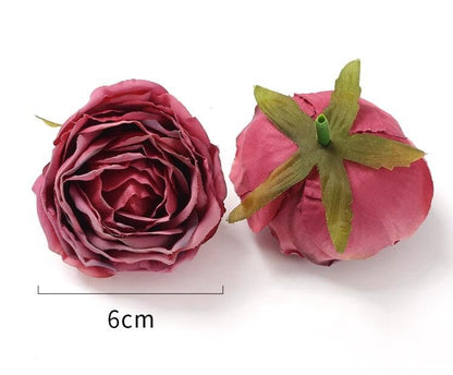 New Arrival Artificial Simulation Silk Rose Wedding Flower Diam.6cm DIY Special Event Backdrop Decor Accessory Floral 30 pcs