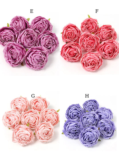 New Arrival Artificial Simulation Silk Rose Wedding Flower Diam.6cm DIY Special Event Backdrop Decor Accessory Floral 30 pcs