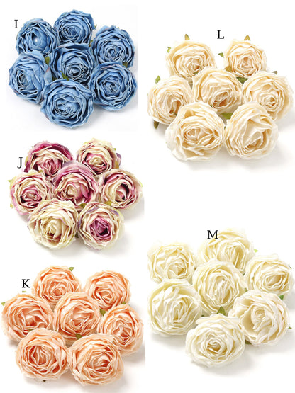 New Arrival Artificial Simulation Silk Rose Wedding Flower Diam.6cm DIY Special Event Backdrop Decor Accessory Floral 30 pcs