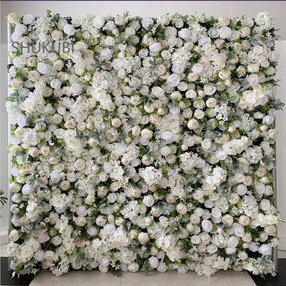 5D Pfingstrosen-Blumenwand für Hochzeitsarrangement, besondere Veranstaltung, Salon, Fotografie-Hintergrund, Stoff, aufrollbar, Vorhangstoff, Tuch